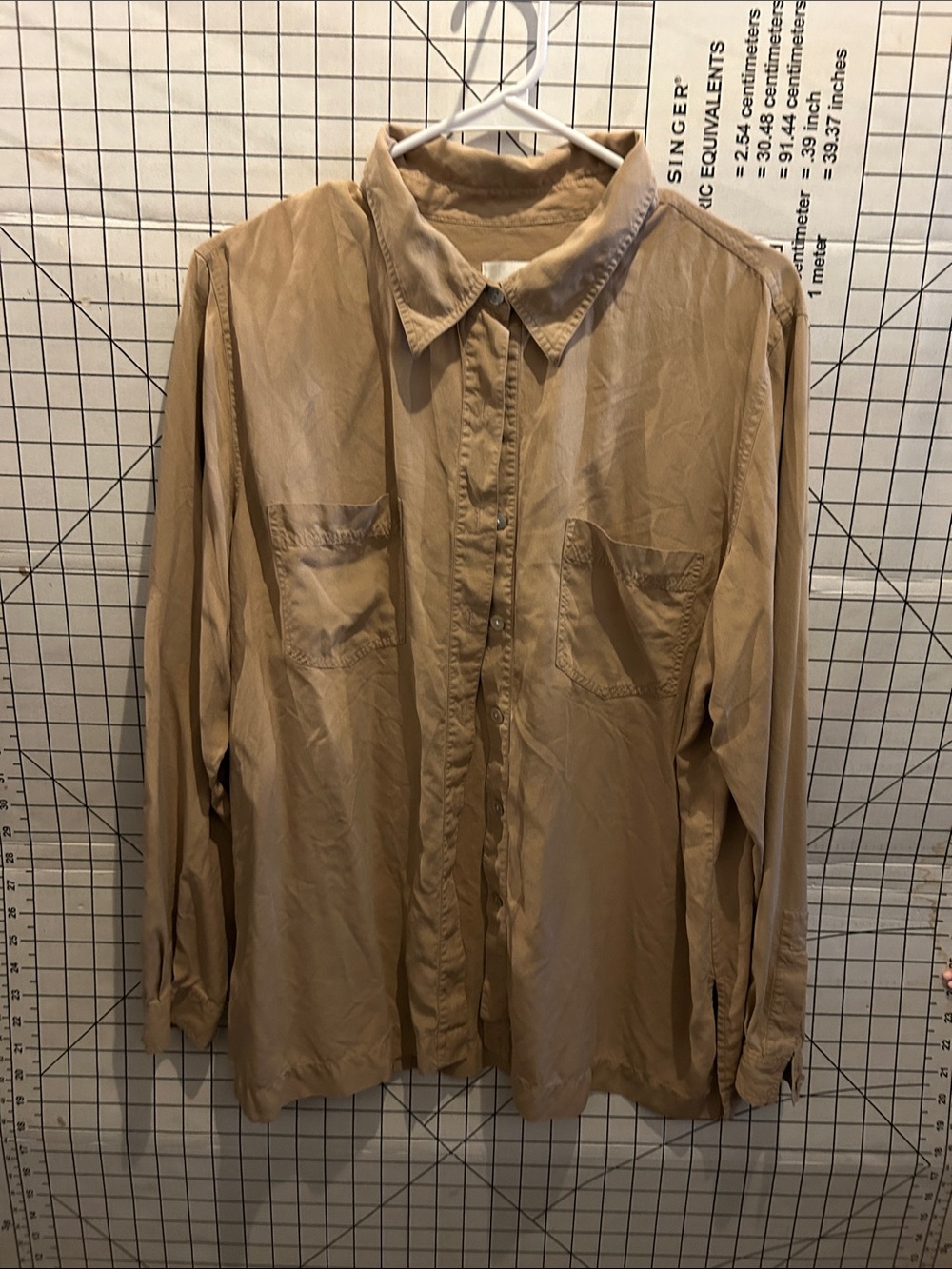 Lizden 100% Silk Lightweight Button-Up Jacket - Tan